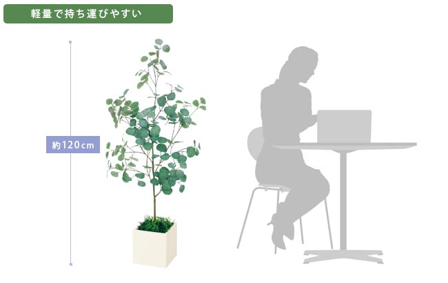 パーテーションにおすすめの鉢植え人工樹木、ユーカリGR5087