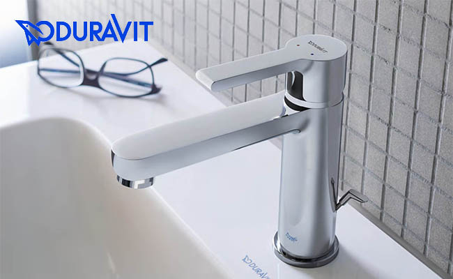 DURAVIT B2 M クロームの洗面混合水栓 引き棒付 使用例