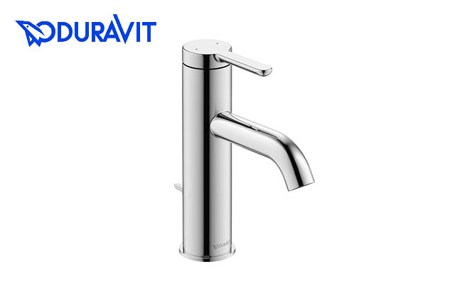 DURAVIT C1 ショート クロームの洗面混合水栓 引き棒付