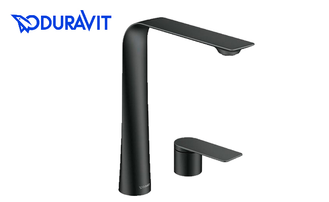 DURAVIT D.1 ロング マットブラックの洗面混合水栓