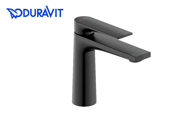 DURAVIT Tulum ショート マットブラックの洗面混合水栓 引き棒無