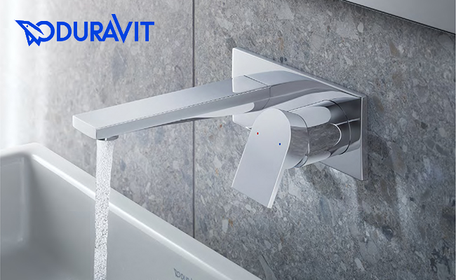 DURAVIT Tulum クローム 壁付け洗面混合水栓 使用例