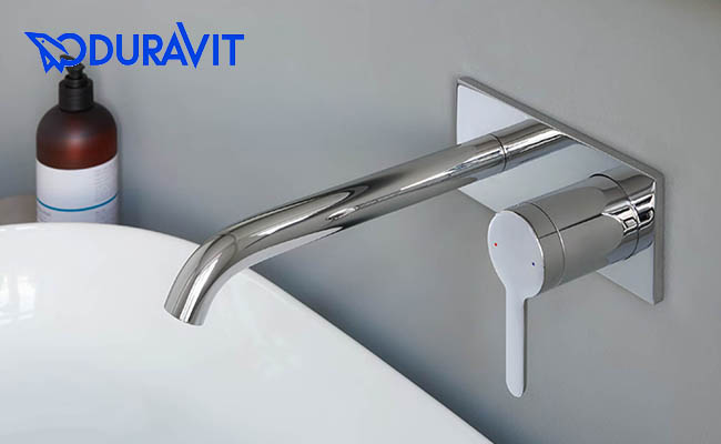 DURAVIT C1 クローム 壁付け洗面混合水栓 使用例